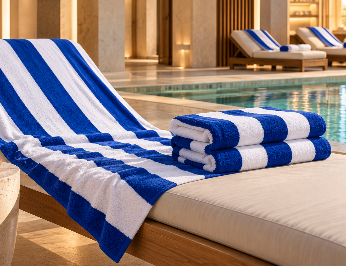 POOL-MEERESPOOLHANDTUCH ART. POOL – Weiß und Blau