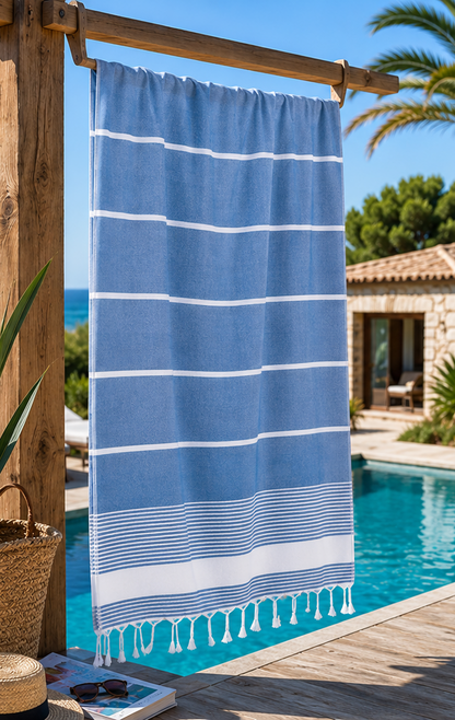 TELO A RIGHE IN COTONE PISCINA SPA / MARE, ART. ISOLA