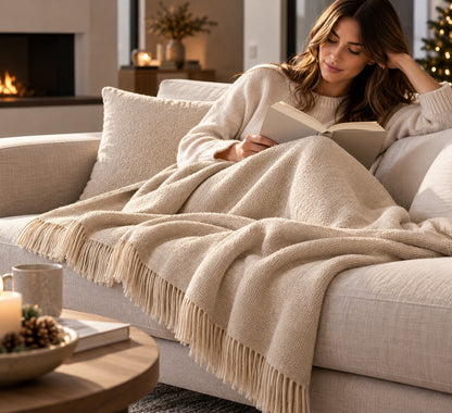 PLAID MISTO COTONE CREMA