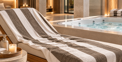 POOL-STRANDABSCHIRM ART. POOL – Weiß und Taubenblau