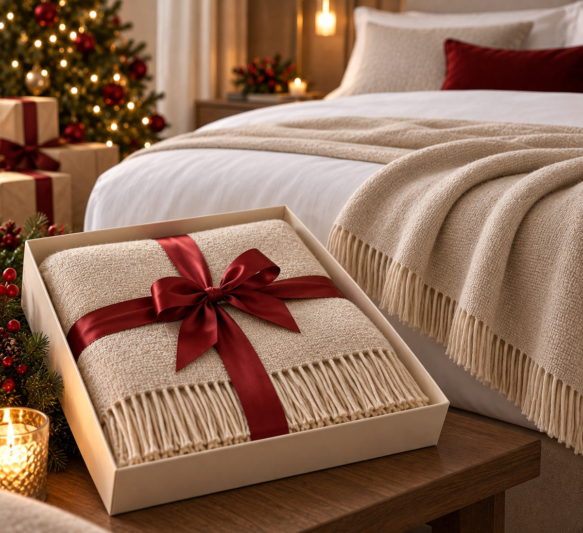 PLAID MISTO COTONE CREMA