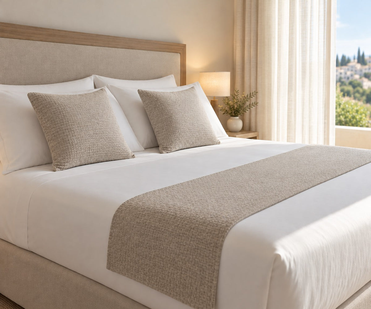 JUEGO DE ESTOLA/CAMIÓN DE CAMA IGNÍFUGO + FUNDAS DE ALMOHADA ART. PERSEO 55
