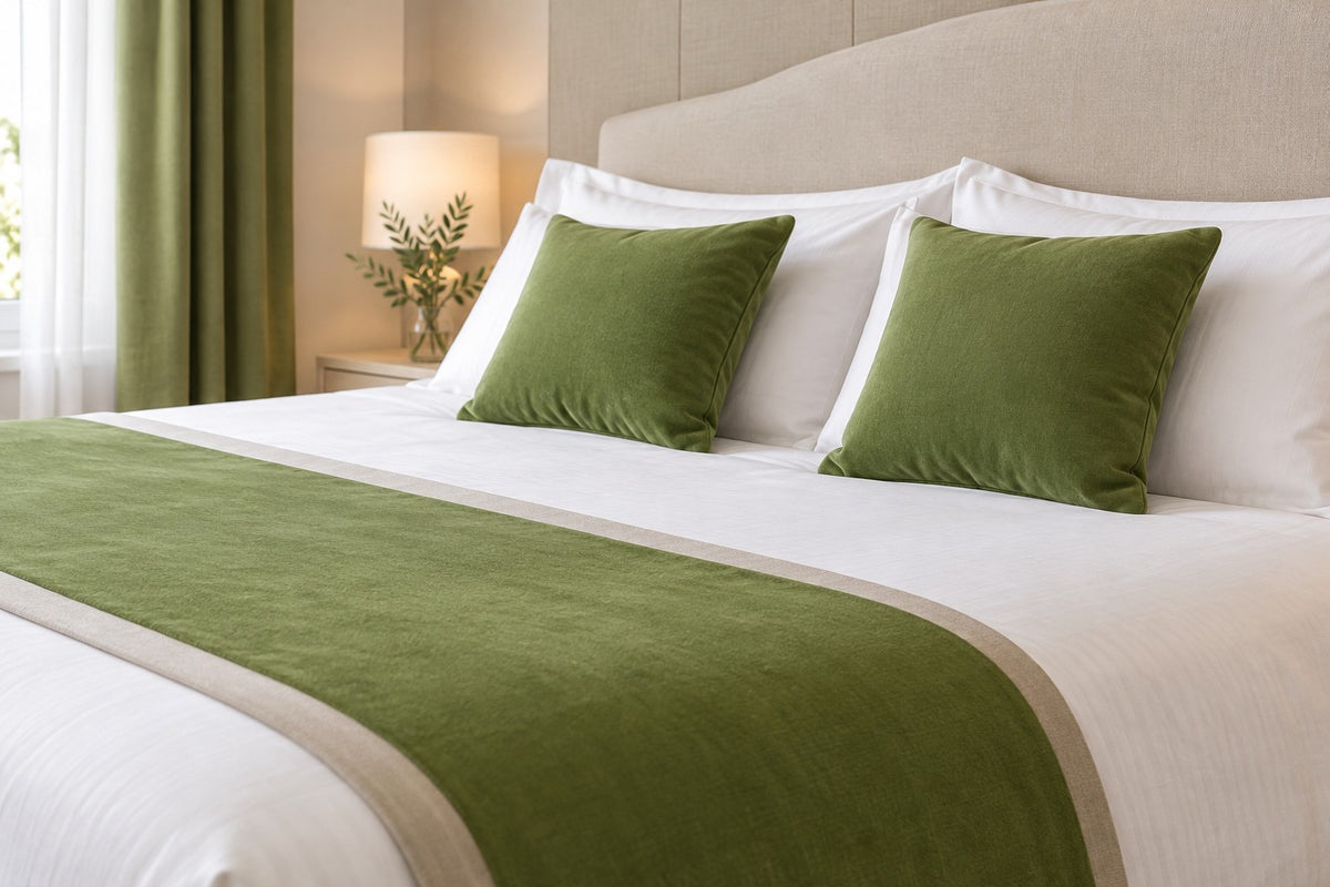 STOLA/RUNNER DA LETTO CON BORDO IN VELLUTO ART. RIVER